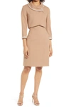 TAHARI ASL NESTED WRAP JACKET & SHEATH DRESS