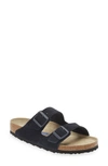 Birkenstock Arizona Soft Footbed Sandal In Midnight Suede