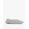 SKIN SQUARE-TOE QUILTED COTTON AND CASHMERE-BLEND SLIPPERS