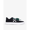 OFF-WHITE OFF-WHITE C/O VIRGIL ABLOH MENS BLK/WHITE VULCANIZED BRAND-EMBOSSED SUEDE LOW-TOP TRAINERS,51550531