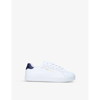PALM ANGELS PALM ANGELS BOYS WHITE/NAVY KIDS NEW TENNIS LOGO-PRINT LEATHER LOW-TOP TRAINERS 4-8 YEARS,47541871