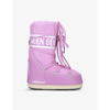 MOON BOOT MOON BOOT GIRLS PALE PINK KIDS ICON JUNIOR BRANDED NYLON SNOW BOOTS 3-7 YEARS,49391238