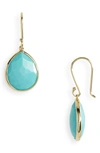 Ippolita 18kt Yellow Gold Lollipop Turquoise And Clear Quartz Earrings In Turquoise/gold