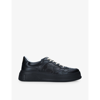 GUCCI GUCCI MEN'S BLACK GG-EMBOSSED LEATHER FLATFORM TRAINERS,49868136
