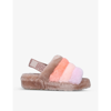 Ugg Fluff Yeah Genuine Shearling Slingback Sandal In Beige Comb