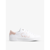 Ted Baker Tarliah Magnolia-detail Low-top Leather Trainers In White-pink