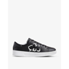 Ted Baker Tarliah Magnolia-detail Low-top Leather Trainers In Black