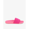 Apl Athletic Propulsion Labs Techloom Logo-embroidered Woven Sliders In Metallic Neon Pink