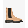 Sandro Liam Leather Chelsea Boots In Naturels