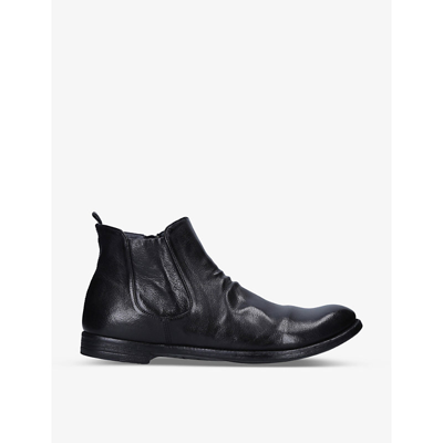 Officine Creative Elasticated-panel Leather Boots In Black