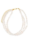 PETIT MOMENTS PETIT MOMENTS GOLDEN HOUR BLOOM FRESHWATER PEARL CHOKER NECKLACE