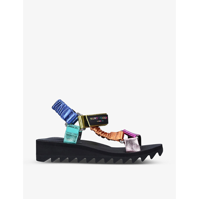 Kurt Geiger Orion Logo-print Woven Sandals In Mult/other