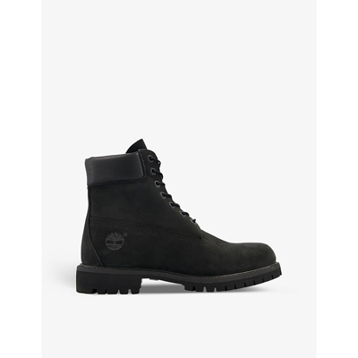 Timberland Buck 6 Inch Lace-up Suede Leather Ankle Boots In Black