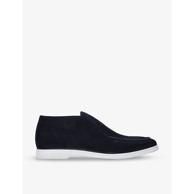 Eleventy Slip-on Suede Ankle Boots In Navy