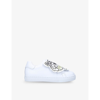 KENZO TIGER-APPLIQUÉ LEATHER LOW-TOP TRAINERS 3-5 YEARS