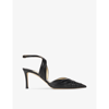 Jimmy Choo Basil 75 Slingback Leather Heeled Courts In Black