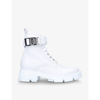 GIVENCHY TERRA LOGO-BUCKLED LEATHER COMBAT BOOTS