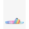Kurt Geiger Rainbow Stripe-print Open-toe Slides In Other