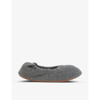 Skin Ballet-flat Cashmere Slippers In Charcoal Heather
