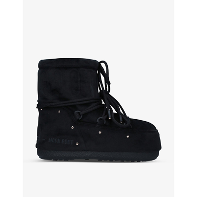 Moon Boot Mars Lace-up Velvet Ankle Boots In Black
