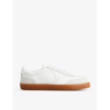 TED BAKER TED BAKER MEN'S WHITE ROBBERT RECYCLED LEATHER AND SUEDE LOW-TOP TRAINERS,51470815