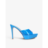 Gianvito Rossi Womens Turquoise Betty Platform Leather And Pvc Mules 5.5 In Turquoise