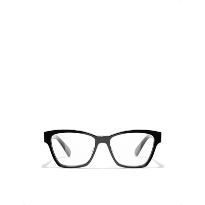 Pre-owned Chanel Womens Black Ch3420qb Acetate Cat-eye Glasses
