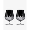 WATERFORD WATERFORD LISMORE BLACK BRANDY CRYSTAL GLASSES SET OF TWO,49655453