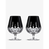 Waterford Lismore Black Brandy Crystal Glasses Set Of Two