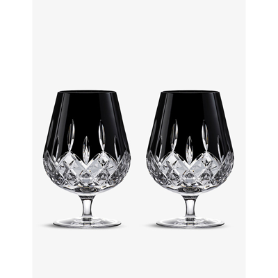 Waterford Lismore Black Brandy Crystal Glasses Set Of Two