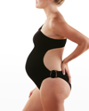Cache Coeur Maternity Bayside One-piece Cutout Swimsuit In Black