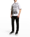 Alexander Mcqueen Blake Illustration Print Cotton Camp Shirt In Natural