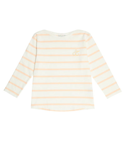 Bonpoint Kids' Breton-striped Cotton Top In Pale Pink