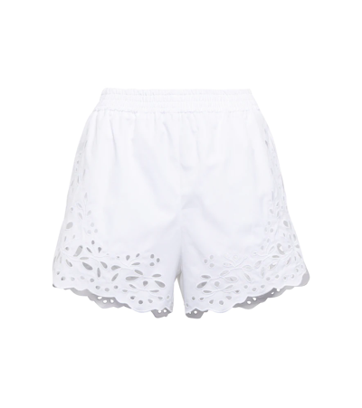 Chloé Broderie Anglaise Cotton Shorts In White