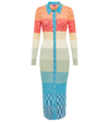 Staud Shoko Rainbow Compact-rib Sweater Dress In Rainbow Multi