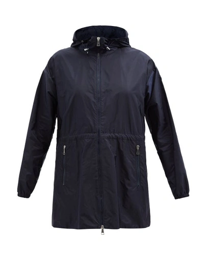 Moncler Wete Drawstring Technical Hooded Parka Coat In Black