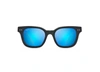 Maui Jim Men's Shore Break Sunglasses In Matte Black/grey Temples - Blue Hawaii Lens In Blue Hawaii