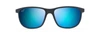 Maui Jim Lele Kawa Dark Navy Stripe Rectangle Polarized Sunglasses In Blue Hawaii
