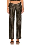 Miaou Rex Snake Print Faux Leather Trousers In Forest Python