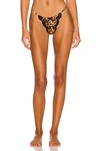 Agent Provocateur Molly Lace-trimmed Leopard-print Silk-blend Thong In Leopard/black