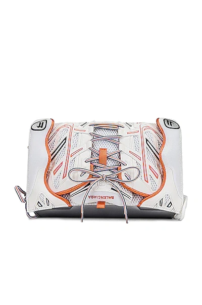 Balenciaga Trainerhead Flap Bag In White & Orange