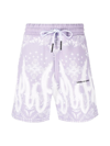 Vision Of Super Cotton Purple Shorts W/bandana Print In Purple