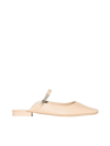 By Far Etta Grained Leather Mules In Sd Sand