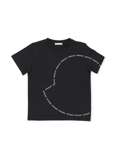 Moncler Kids' Cotton T-shirt In Black