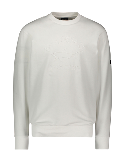 Paul&amp;shark Cotton Jumper With Contrasting Detail In White