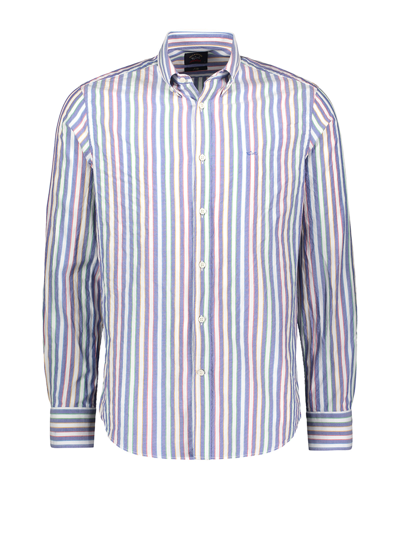 Paul&amp;shark Multicolor Striped Cotton Shirt In Blue/red/green