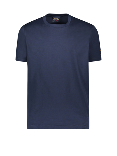 Paul&amp;shark Cotton T-shirt With Detail In Blue