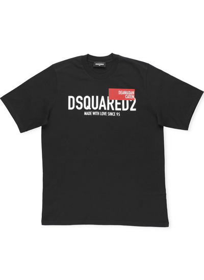 Dsquared2 Kids' Loged T-shirt In Black