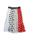 Msgm Teen Patchwork Pleated Midi Skirt In Var. Unica