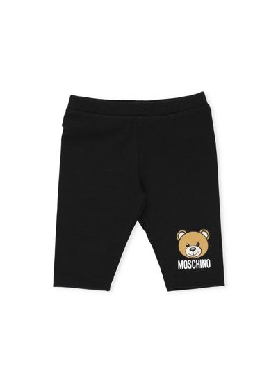 Moschino Babies' Logo Leggings In Black
